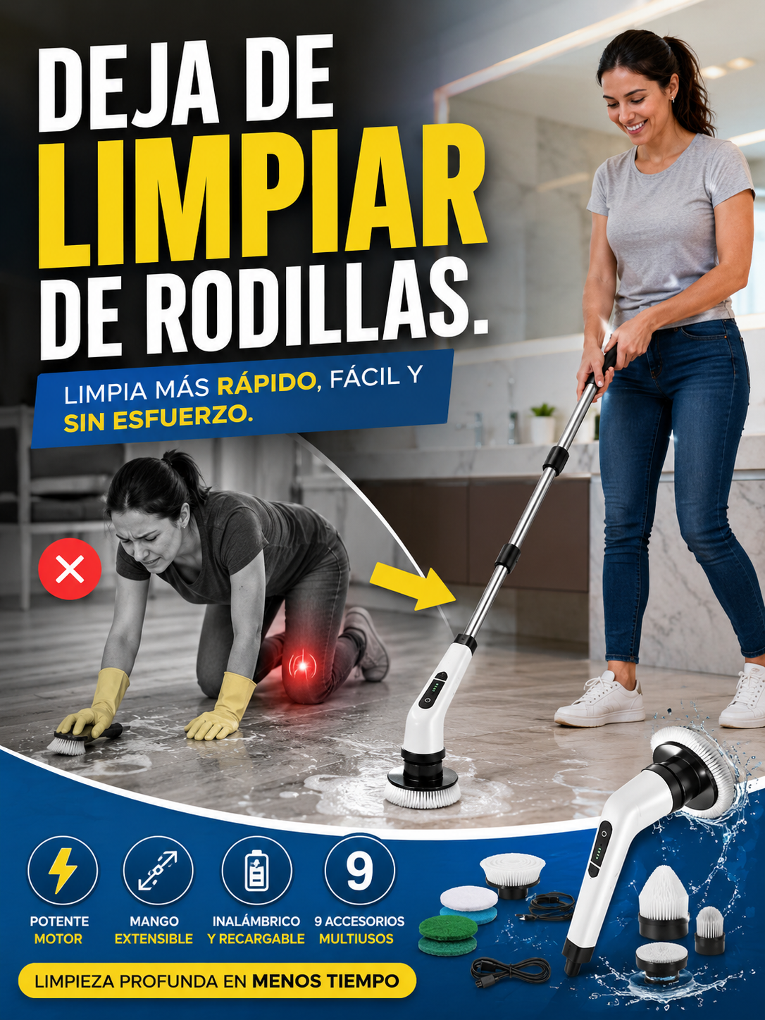 Cepillo Eléctrico de Limpieza TURBO CLEAN PRO