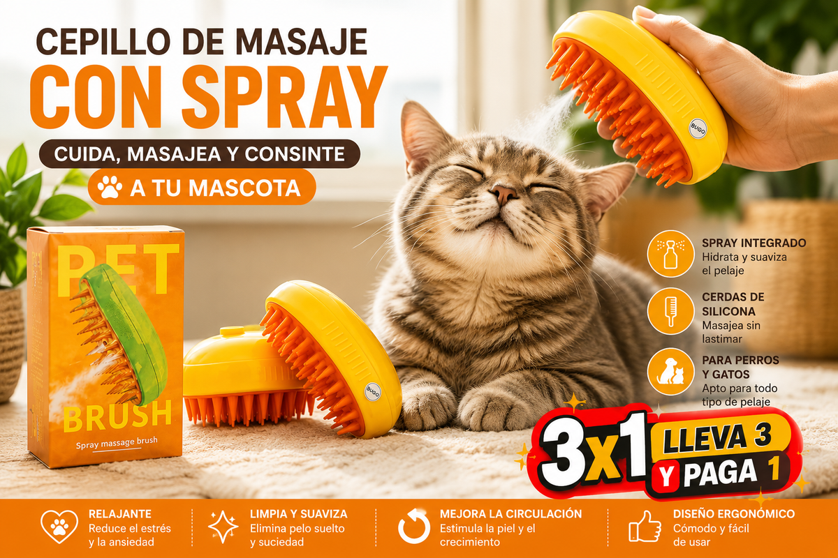 3X1 Cepillo de Masaje para Mascotas