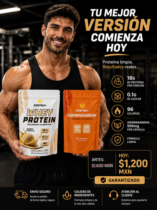 COMBO FUERZA Y BINESTAR Whey Protein Vainilla /ASHWAGANDA