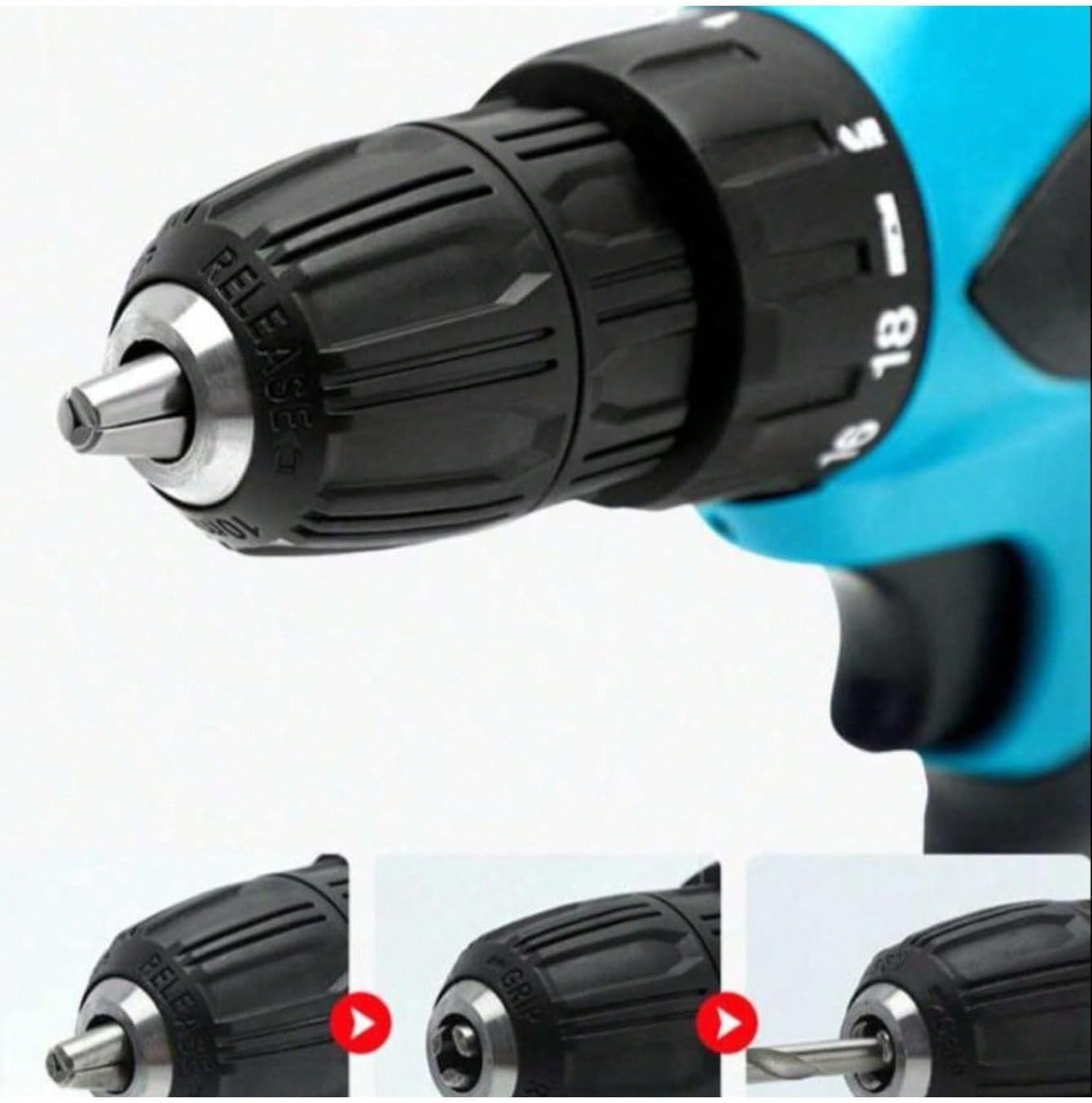 Taladro 21v 2 Baterias Redondas Azul