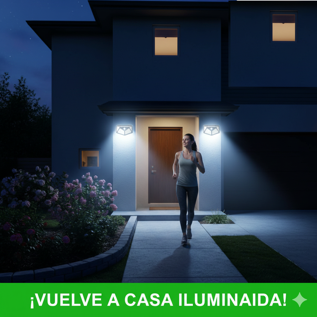 SET DE 4 LUCES SOLARES 🔆 LED SMART con Sensor de Movimiento