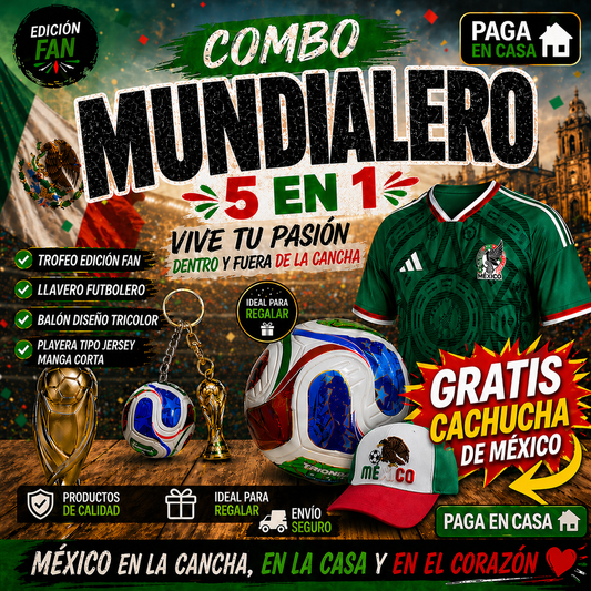 COMBO MUNDIALERO MÉXICO 5 EN 1
